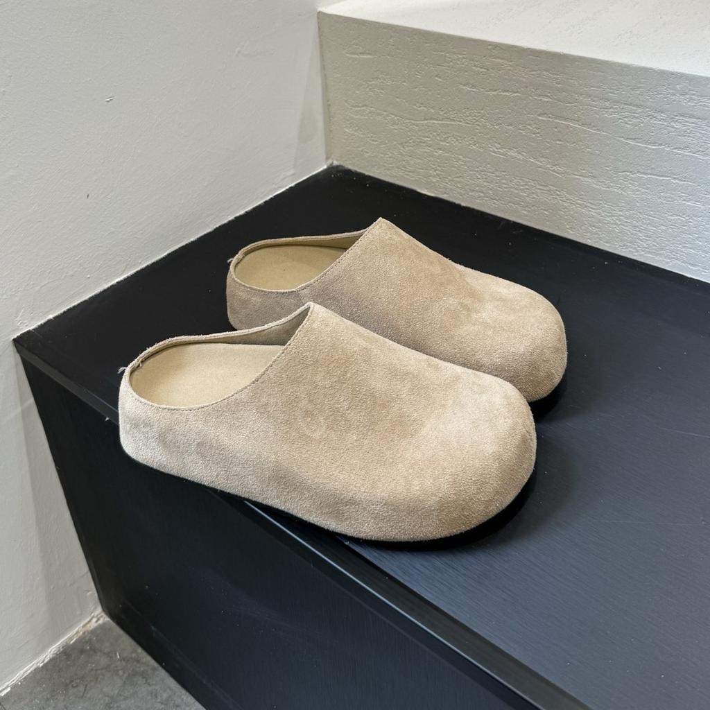 Korean version of bag head slippers women's inner 2025 new spring and autumn fashion thick bottom matte Piboken half slippers