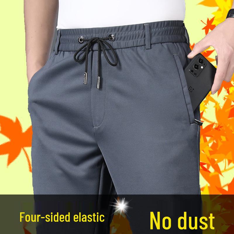 

Мужские эластичные толстые повседневные спортивные штаны - Осень/Зима, свободного прямого кроя с эластичной талией, высокой посадкой и идеально подходящие для комфорта в среднем возрасте. 6XL