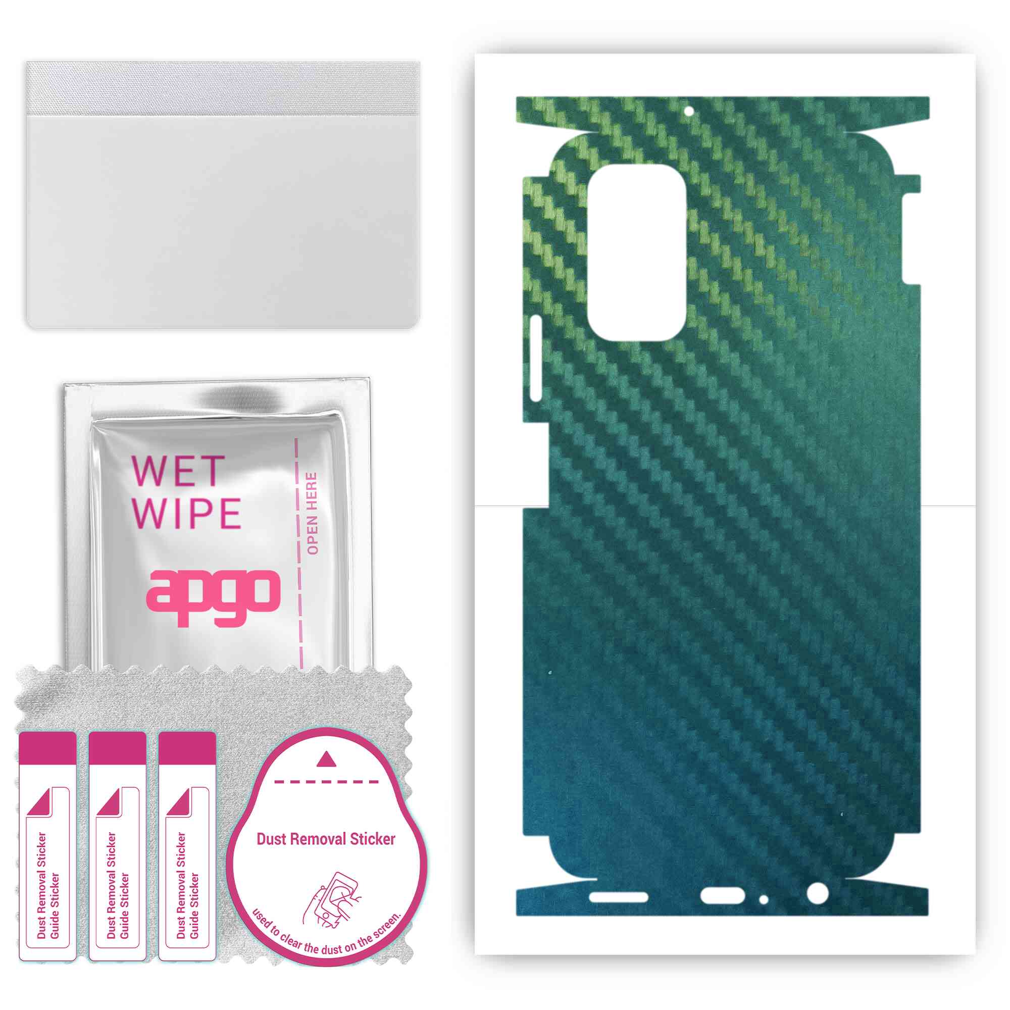 

apgo Protective Skin Sticker for the back+sides compatible with Honor 30S, Full Wrap Film, Foil, Vinyl - Pattern Carbon Chameleon CAKA1