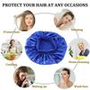 Women Satin Home Hair Shower Cap Comfortable Nightcap Casual Wide-brimmed Sleeping With Elasticated Floppy Band Cap Breathable