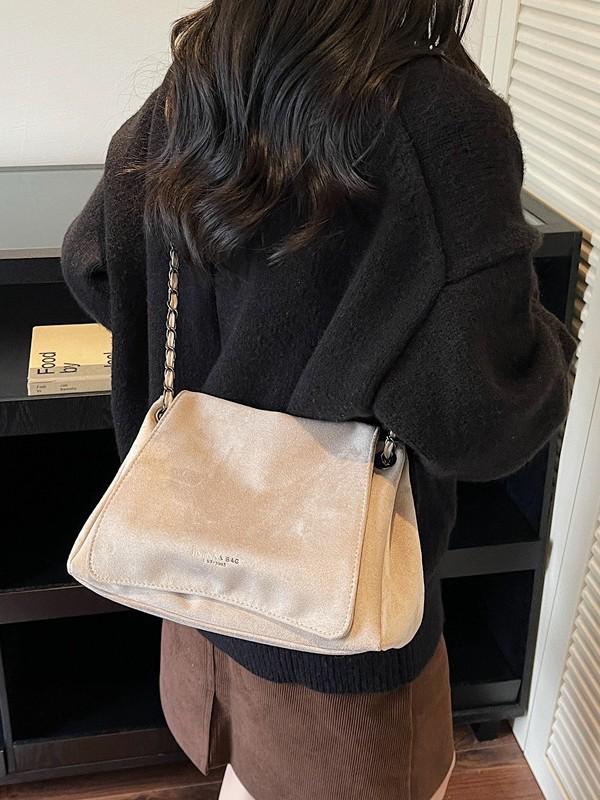 2025 Autumn/Winter Retro Matte Women's Versatile Single Shoulder Bag with Chain
