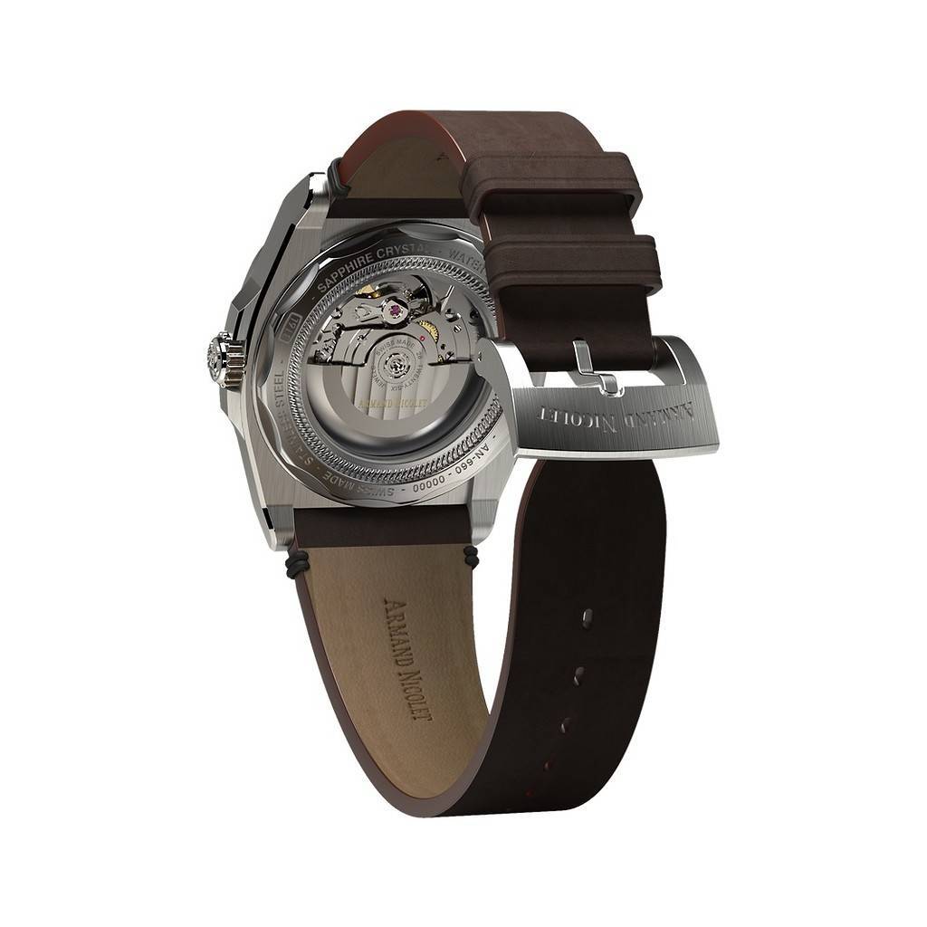 Armand Nicolet Montre Homme Tramelan J09 Cadran Argent Automatique A660AAA-AG-PK4140TM Bracelet Cuir de Veau