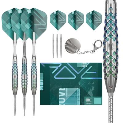 Target Dardi Rove Punta in Acciaio Swiss Point Fusto Dardo Tungsteno Dardi Punta in Acciaio Verde Argento Strumento Swiss Point Set di Dardi Professionali Dardi, 90% Set,