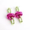 New Goth Metallic Pink Blue Acrylic Drop Earrings for Women Vintage Long Chain Dangle Earrings Hip Hop Punk Party Jewelry Gifts