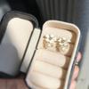 Four-Leaf Clover Alloy Pearl Stud Earrings - Forest-Inspired, Sweet, Literary, and Fashionable Accessories