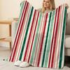 Lightweight Fleece Blanket, Soft Warm Stripes & Polka Dot Pattern Cozy Throw, Ideal for Home, Holiday (Christmas, Halloween) Casual Use