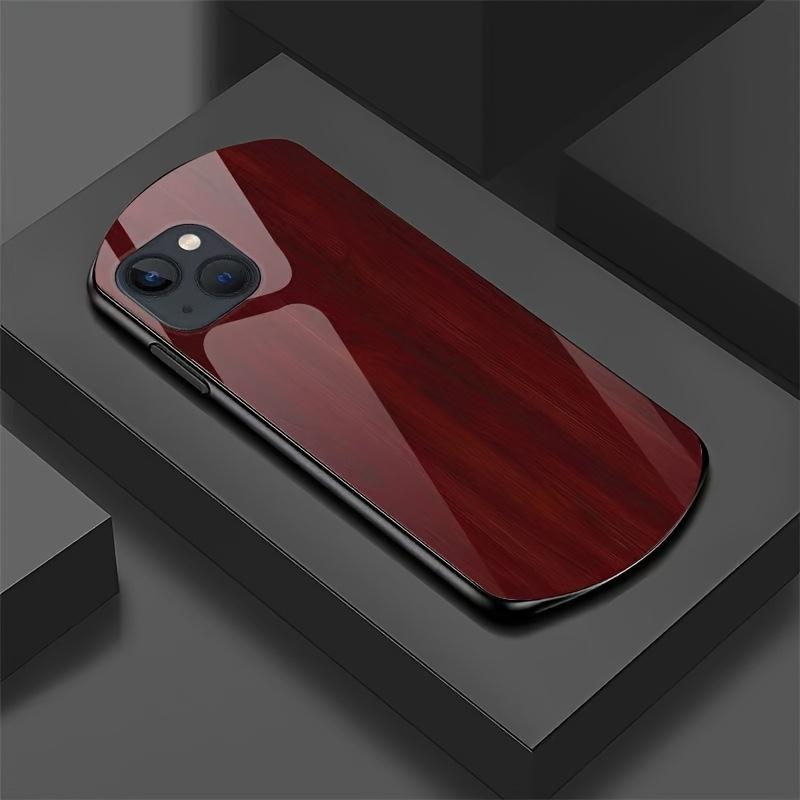 Wood Grain Pattern Glass Phone Case Suitable for iPhone 17 16 15 14 13 12 11 Pro/Max/Plus Shockproof Back Cover