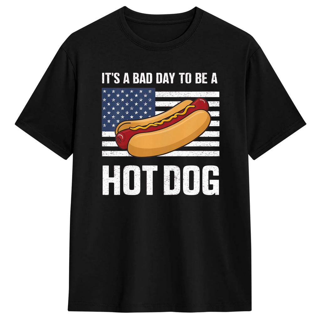 Bad Day To Be A Hot Dog Hot Dog Lover T Shirt Beach Y2k Basic Tshirts 100 Cotton Fashion Tshirt For Unisex Casual Tops