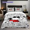 1PC Snoopy Pattern Bedding Quilt Set Quilt Cover Pillowcase Home Decoration Birthday Gift (1 * Duvet Cover + 2 * Pillowcase, Without Core)