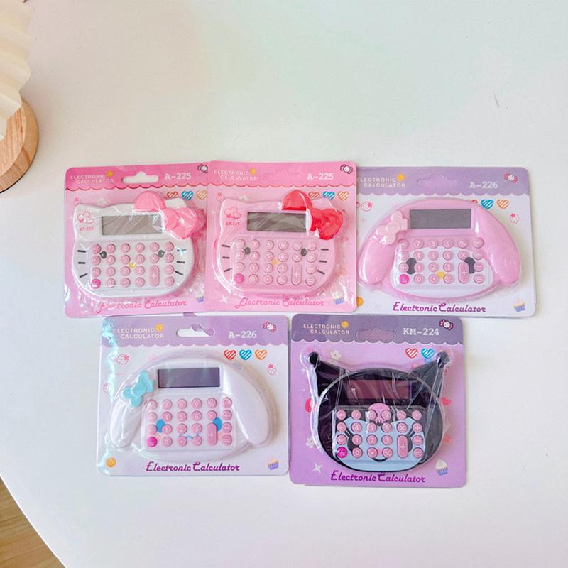 Cartoon Anime Kawaii Kt Cat Kuromi Cinnamoroll Purin Melody Calculator Portable Multifunctional Calculator Office Supplies