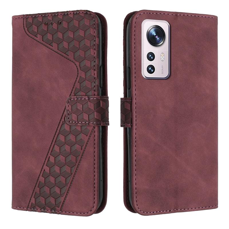 12 Pro Case For Xiaomi 12 Pro Cover 3D Geometric Flip Wallet Case On For Xiomi Xiaomi Mi 12 Pro 12X 12 Lite Phone Cases Coque