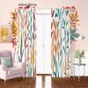 Colorful Leaf Print Curtains Polyester Translucent Suitable Bedroom Living Room Decor Curtain Set Of 2 Made Washable Area Ready