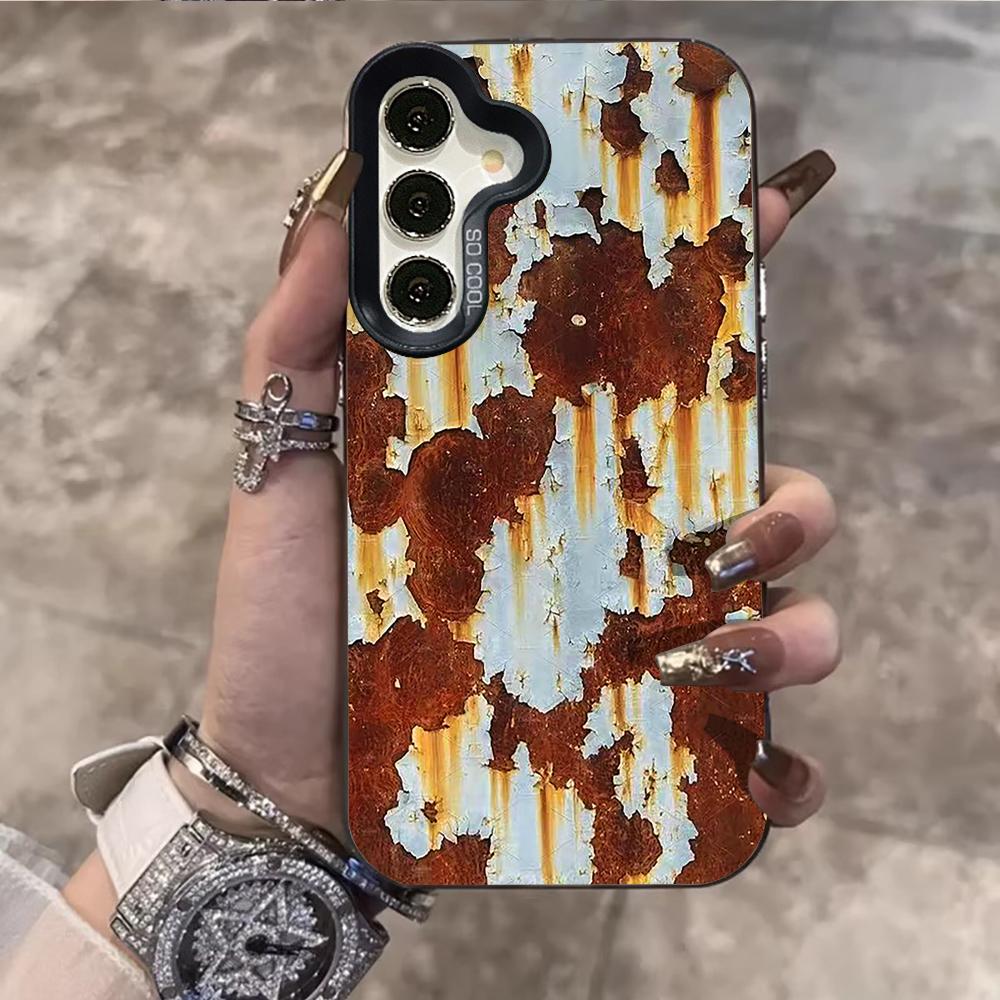 Peeling Paint Rust Print Phone Case For Samsung Galaxy S26 Ultra S25 S24 S23 S22 PLUS FE A56 A55 A54 A53 IMD Shockproof Cover
