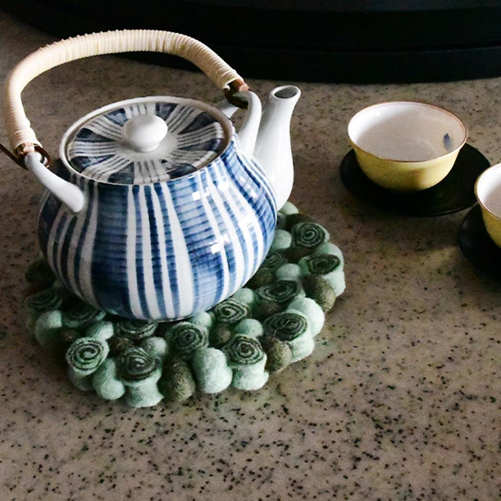Marushin Pokopoko Rose Fair Trade 0395019700 Trivet, Nepalese, Green, Handmade, Product,