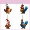 Kreative Acryl-Hühner-Serie: Weihnachtsbaumschmuck im Cartoon-Stil für festliche Dekoration