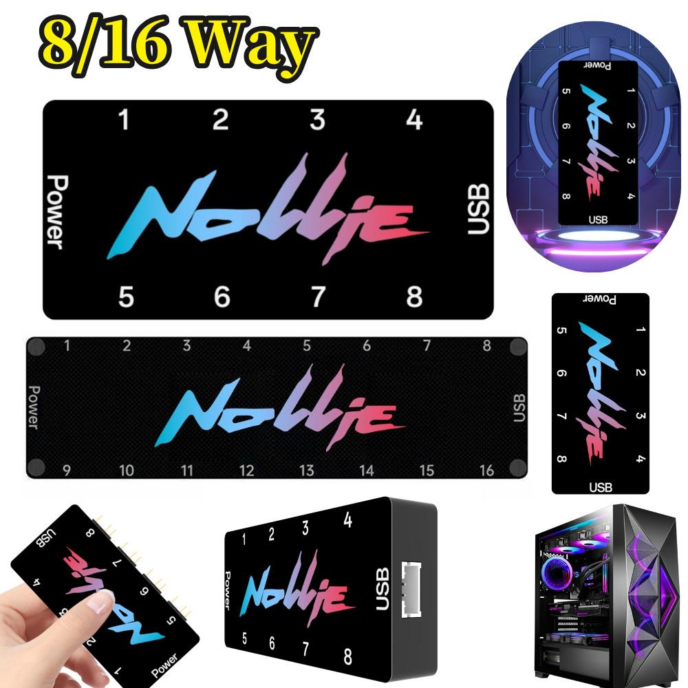 5V 3PIN ARGB Splitter Hub Support SignalRGB OpenRGB ARGB Fan HUB Controller SATA Power for Extended Motherboard Interface