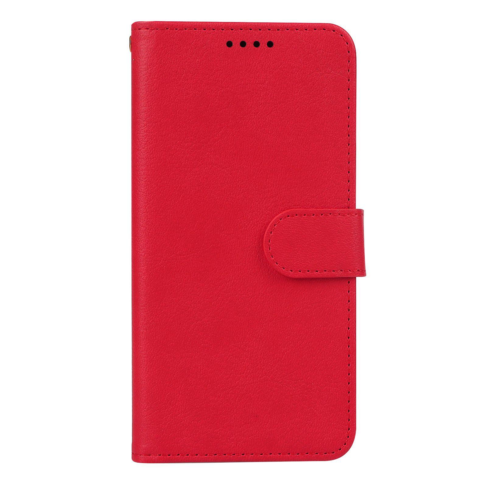 

ZTE Nubia V80 Max Calfskin Flip Leather Anti-Drop Phone Case ZTE Nubia V80 Max/V80 Plus ярко-красный