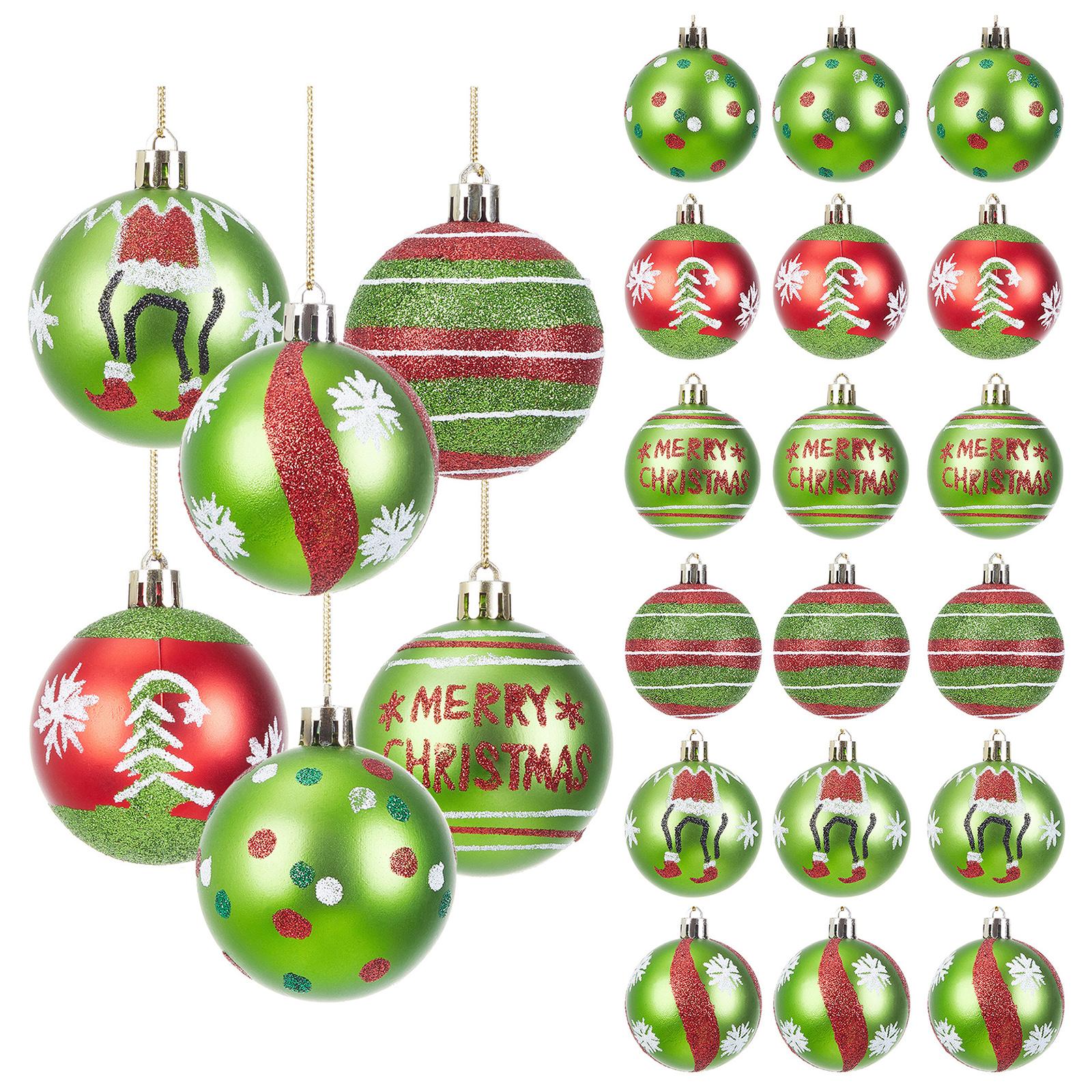 

Christmas Decorative Ball Ornaments Set, 24Pcs Snowflake/Letter Pattern Christmas Tree Shatterproof Ball Pendants 6cm разноцветный