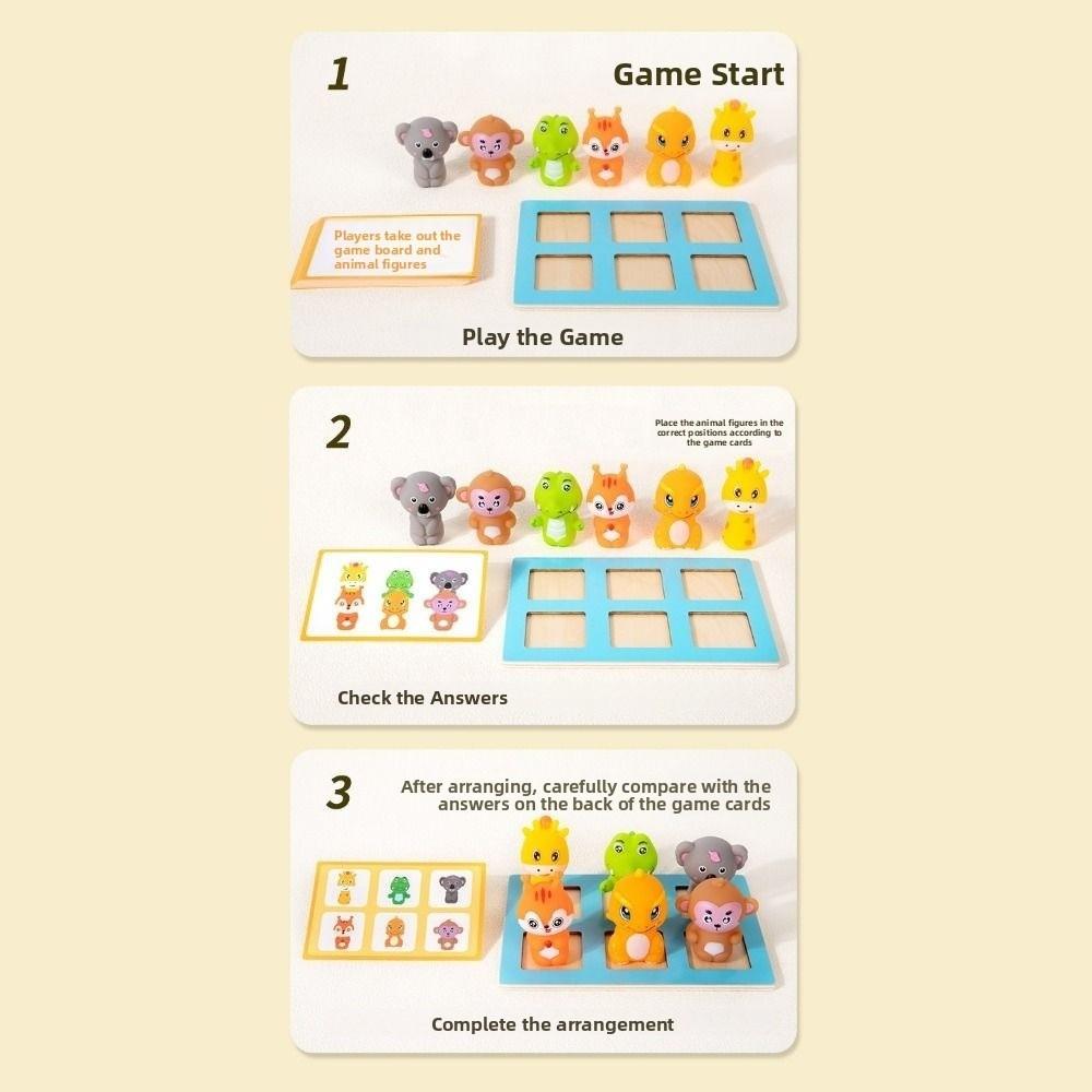 Montessori Spatial Training Board Game Matching Board Animal Matching Game  Preschool Training