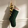 Large Knitted Wool Christmas Stocking with Embroidery - Rhombus Candy Bag Ornament