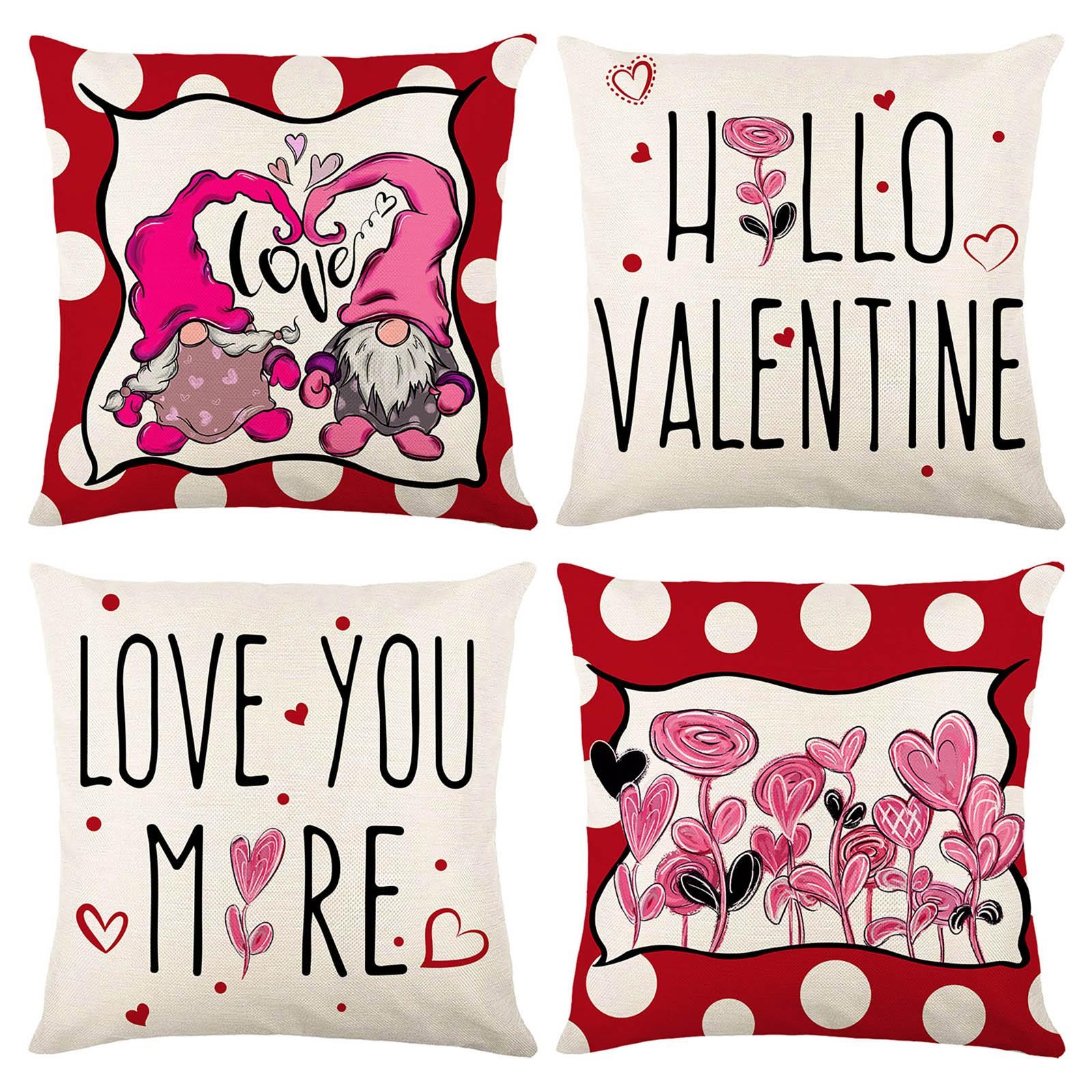 

Valentine s Day Print Pillowcase Waist Cushion Cover Sofa Home Decor Pillowcase One Size