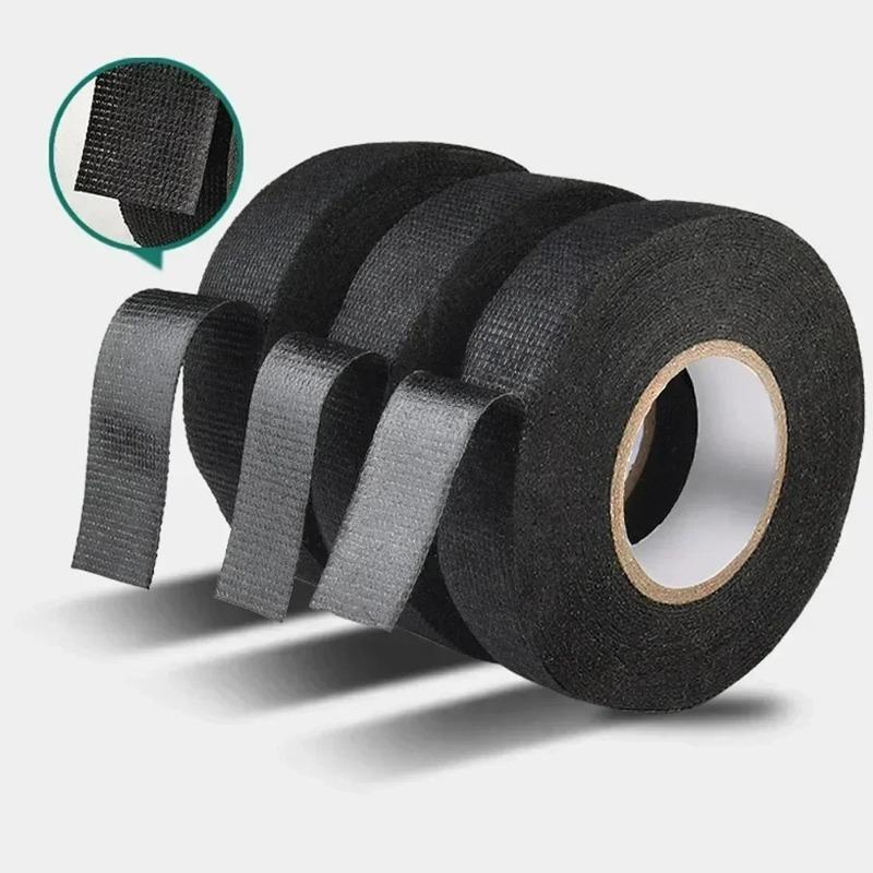 Black Waterproof Fabric Cloth Electrical Tape Heat Resistant Insulation Tape for Auto Wiring Harness Cable Wrap Repair
