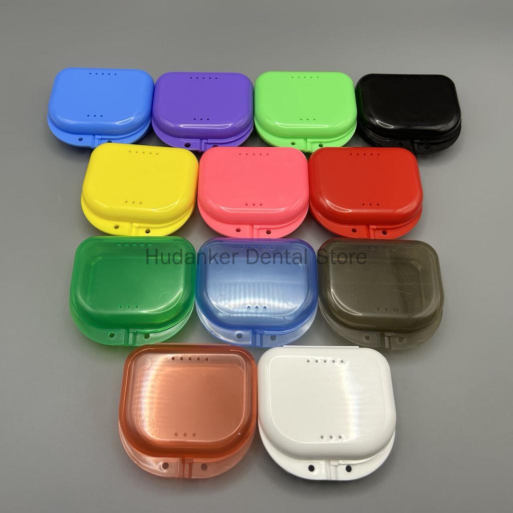 50 Pieces Denture Storage Box Partial Denture Case Orthodontic Prosthesis Teeth Container Boxes Dental Retainer
