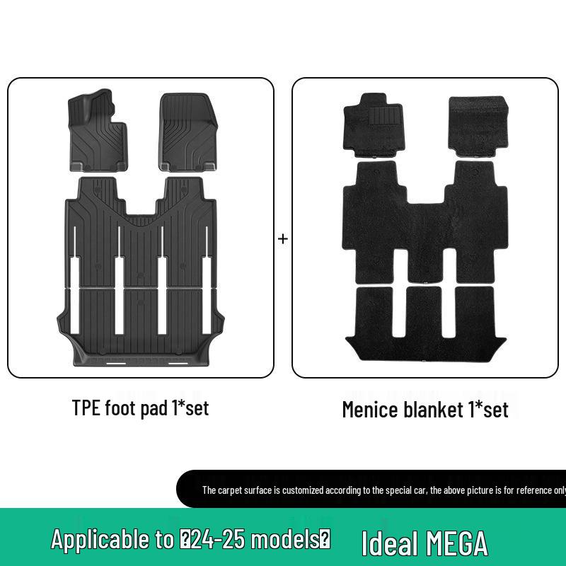 Eco-Friendly TPE Floor Mats for 2024-2025 Li Auto MEGA Car, Vehicle-Specific and Trunk Mats.