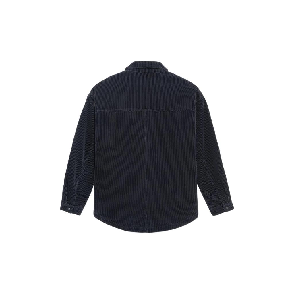 Li-Ning Badfive Sports Basketball Series Corduroy Loose Casual Turn-Down Collar Jacket Men Jackets Black AFDS069-2