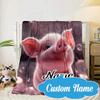 Custom Name Pig Bubbles Blanket bed sofa Blanket Flannel Blanket for Camping, Hiking, Picnic Essentials,gift for Fan family