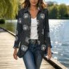 Women's Fashion Floral Print Long Sleeve Ruffle Open Front Cardigan for Casual Wear