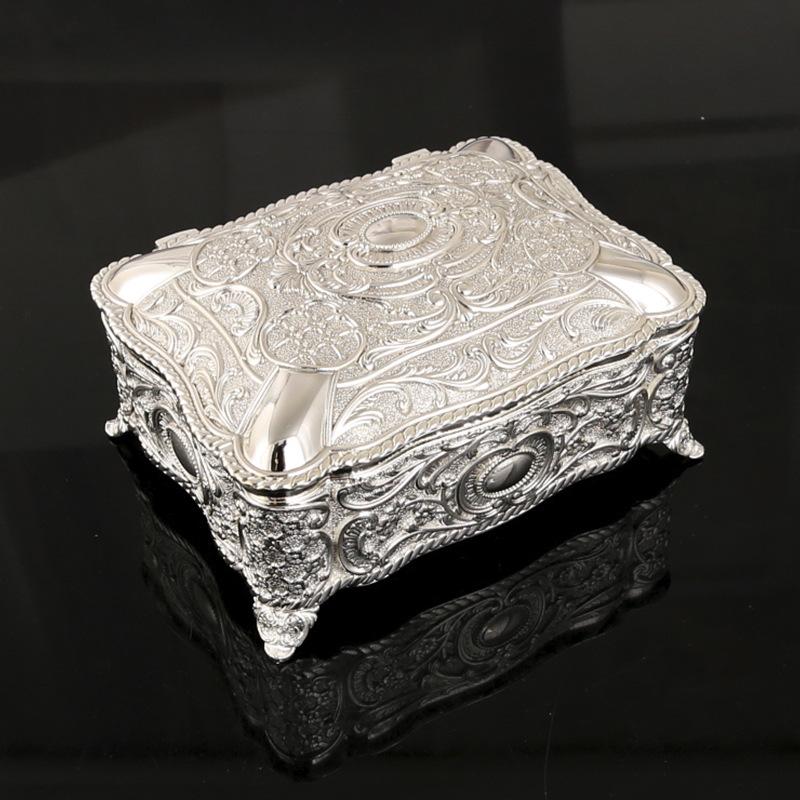 Creative European Shell Flower Metal Square Home Jewelry Box High-end Birthday Wedding Gift Box Storage Box