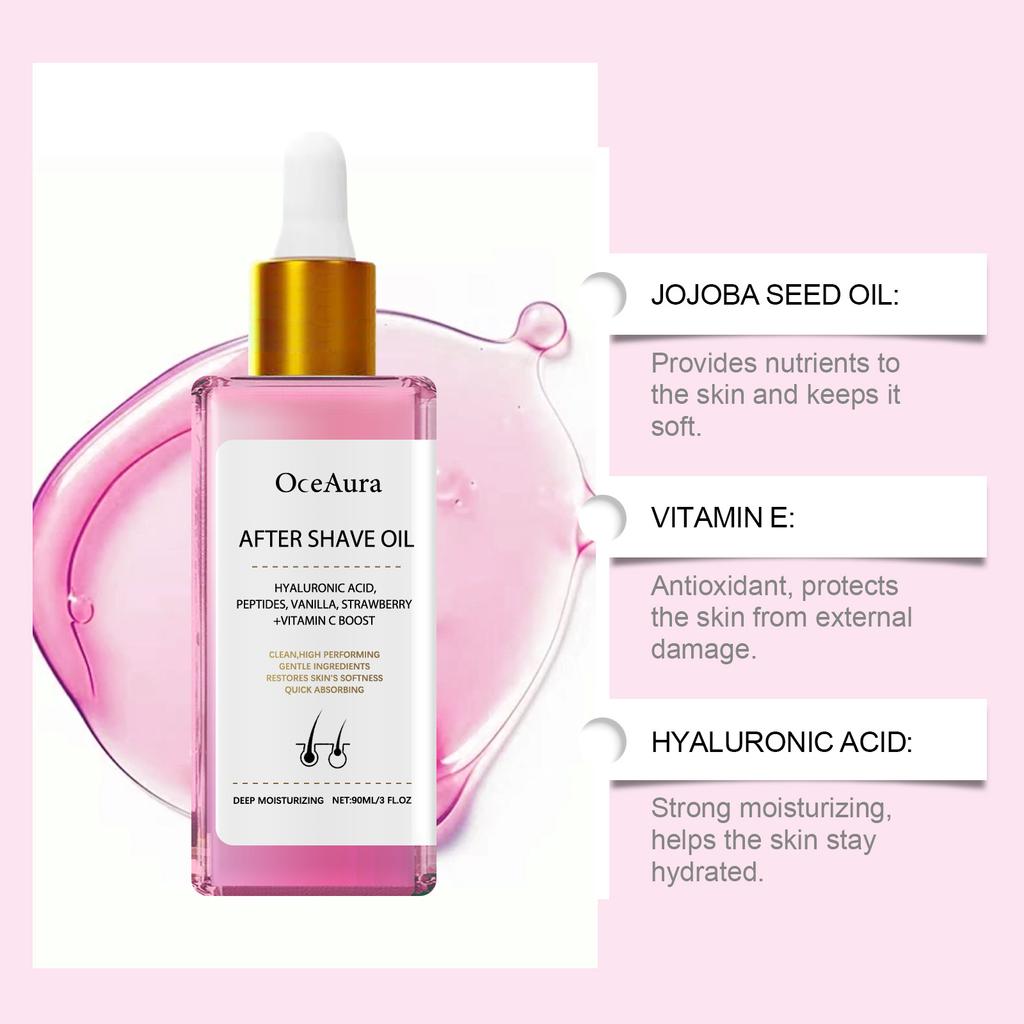 OCEAURA After-Shave Pflegeöl Erdbeerduft Beruhigend Feuchtigkeitsspendend Glatte Haut Feuchtigkeitsöl für Männer