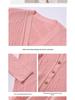 2025 Autumn/Winter V-neck Long Sleeve Single-Breasted Diagonal Stripe Knit Cardigan Outerwear