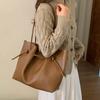 PU Tote Bag with Drawstring Closure Large Capacity Fashion Shoulder Bag