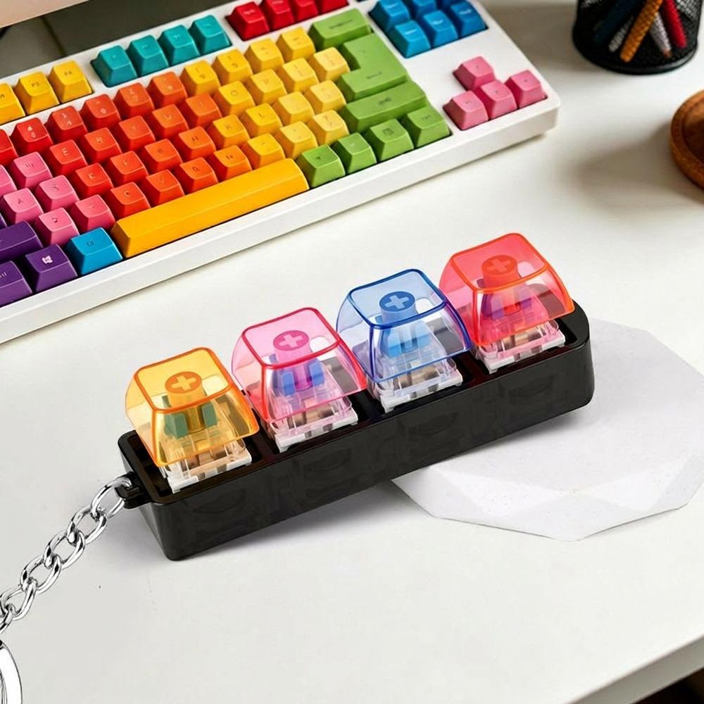 Transparent Mechanical Switch Keyboard 4 Keys Keyboard Fidget Clicker  Home Use