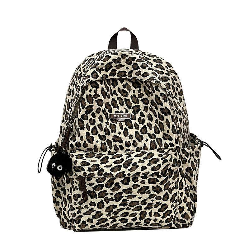 Schultasche trendig Retro Leo-Muster 1011 neue Schultasche weibliche College-Studentin Rucksack mit großer Kapazität lässig vielseitig Pendlerrucksack