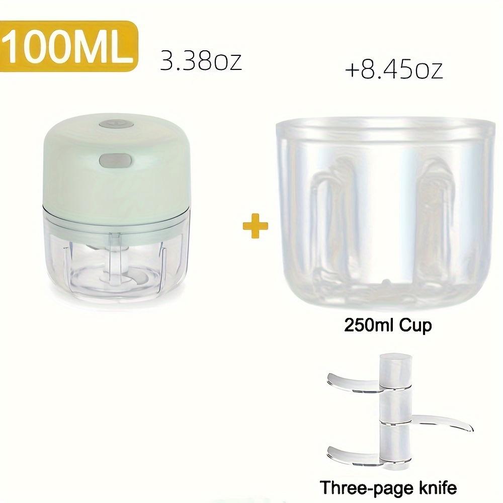 100/250 ml Mini Elektrisk Hvitløkshakker Grønnsak Chili Kjøtt Ingefær Mosermaskin Stødig Holdbar USB-lading Blenders Kjøkken