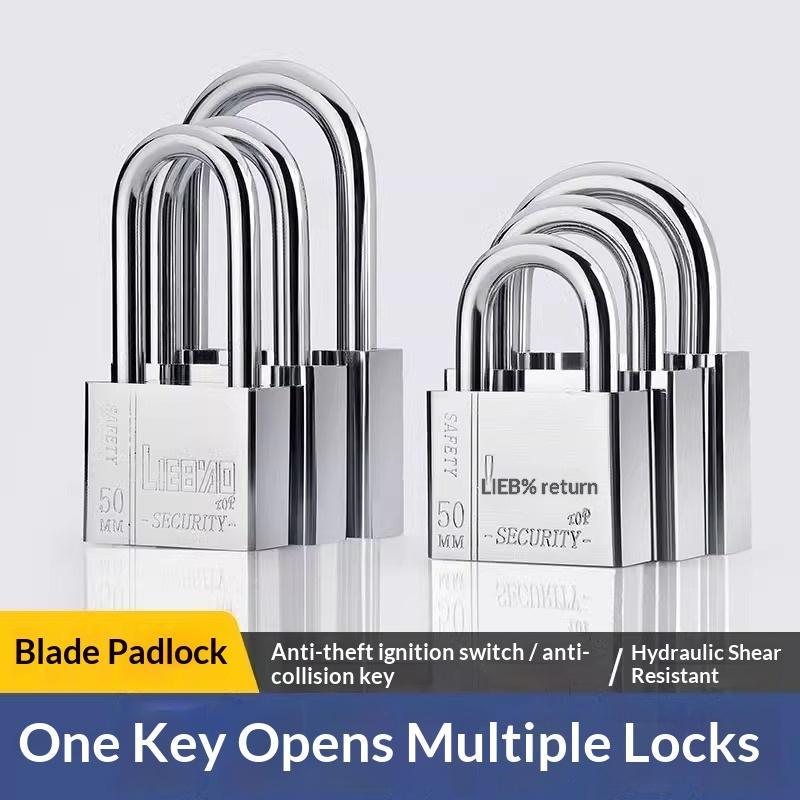 1 Pcs High Security Stainless Steel Keyed Alike Padlocks Cut Resistant Shackle For Gates Lockers Warehouse
