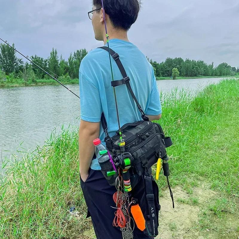 Multi-pocket Thickened Fishing Gear Shoulder Bag Portable Fishing Rod Holder Bait Line Box Storage Outdoor Sports Bag Angling