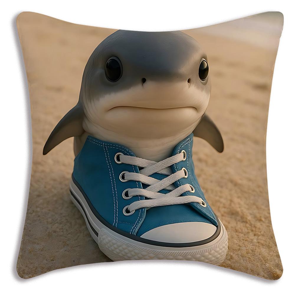Cute I-Italians brainrots Pillow Covers Cartoon Sofa Decorative Home Double-sided Printing Short Plush Cute Cushion Cover