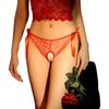 Women'S Panties Bow Lace-Up Crotchless Lace Underpants French Perspective Underwear Sexy Low Waist Transparent Seductive Briefs