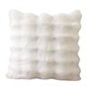 Faux Rabbit Fur Bubble Plush Cushion Cover Soft Fluffy Skin Friendly Decorative Square Rectangular Pillow Case for Sofa Couch Bedroom Home Decor