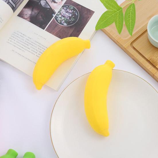 2Pcs Stress Relief Simulation Banana Toy Anti-Anxiety Color Changing Banana Squeeze Toy Slow Rising Fruit Fidget Sensory Toy Office Worker Gift