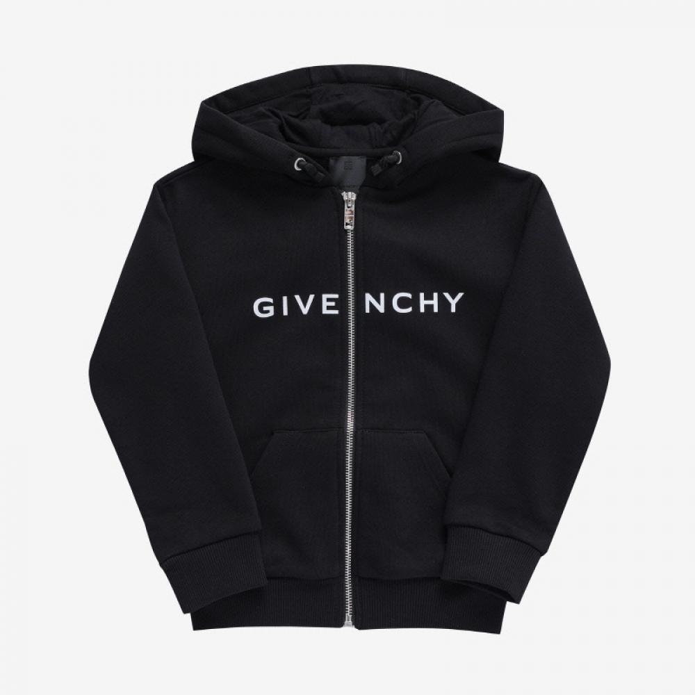 Givenchy H15352 09b Archetype Logo Print Kids Zip Up Hoodie