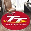 TT Isle of Man, Křeslo na motocyklové závody, Kulatý koberec, Kancelářský koberec, Protiskluzový, Vhodný pro obývací pokoje, Dekorace do ložnic.1205035a