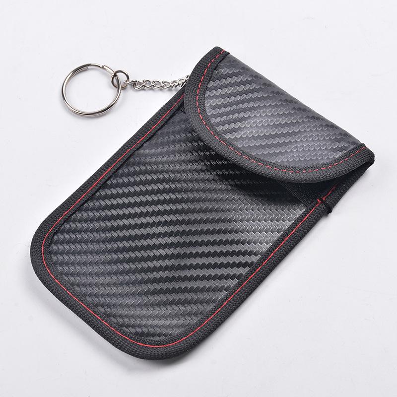 Carbon Fiber RFID Shielding Key Holder - Anti-Theft Signal Blocking Pouch
