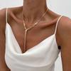 SHIXIN Collana a Catena Serpente Lunga Piatta da Petto per Donna Sexy Ciondolo con Nappe Choker Catena per Maglione Gioielli alla Moda da Donna sul Collo