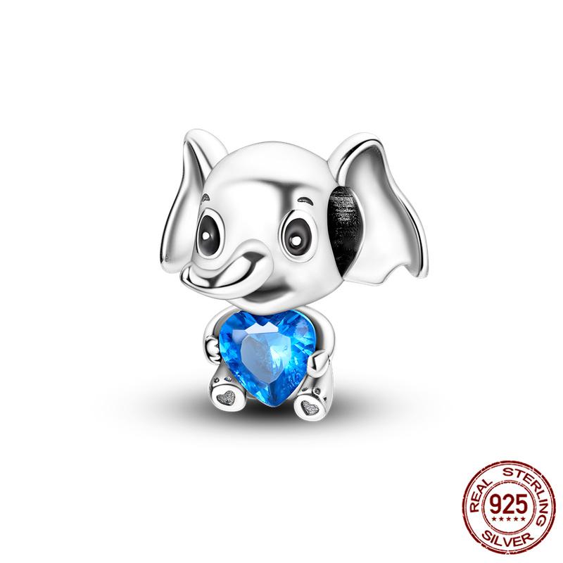 Fit Charms Fororiginal Bracelets Animal Series Flower Rabbit Holding Heart 100%Copper Jewelry Making For Women Gift