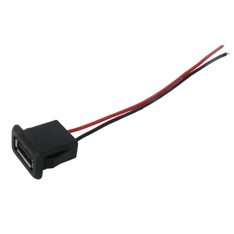 1-10 stk 2-pinners 4-pinners USB 2.0 hunn strømkontakt 2P 4P USB 2.0 ladeportkontakt datagrensesnitt med kabel USB-lader sokkel